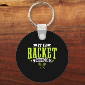 Badminton Het is een rakelet Science Man Vrouwen g Sleutelhanger (Voorkant)