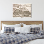 Badminton House in de provincie Gloucester, engra Canvas Afdruk (Insitu (Slaapkamer))