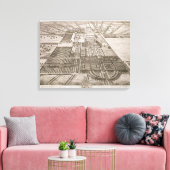 Badminton House in de provincie Gloucester, engra Canvas Afdruk (Insitu (Woonkamer))