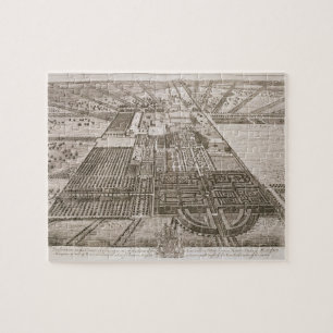 Badminton House in de provincie Gloucester, engra Legpuzzel