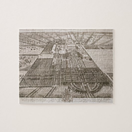 Badminton House in de provincie Gloucester, engra Legpuzzel (Horizontaal)