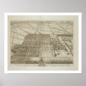 Badminton House in de provincie Gloucester, engra Poster (Voorkant)