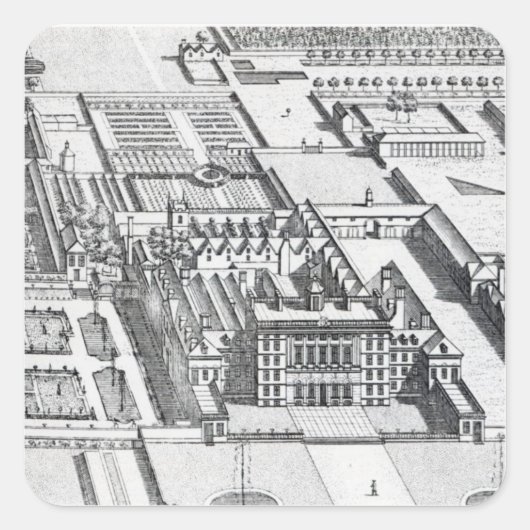 Badminton House in de provincie Gloucester Vierkante Sticker (Voorkant)