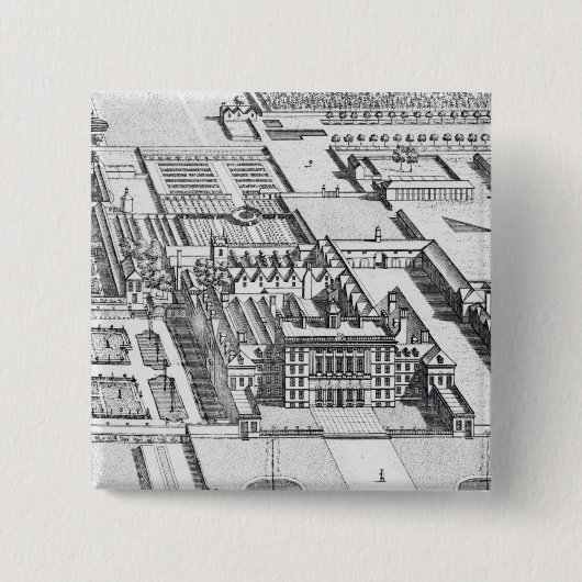 Badminton House in het graafschap Gloucester Vierkante Button 5,1 Cm (Voorkant)