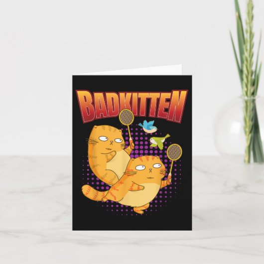 Badminton I Badkitten Cat I Badminton Racket Shutt Kaart (Voorkant)