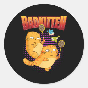 Badminton I Badkitten Kat I Badmintonracket Shuttl Ronde Sticker