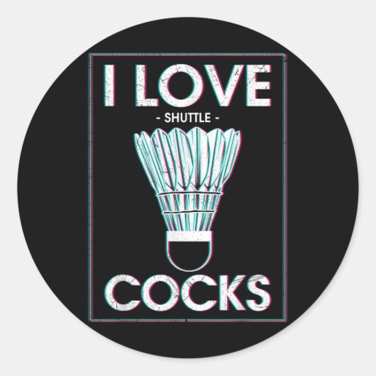 Badminton I Love is een badmintonspeler Ronde Sticker (Voorkant)