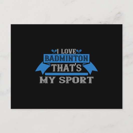 Badminton - Ik hou van Badminton Briefkaart (Voorkant)
