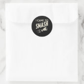 Badminton, ik kwam om de shuttle te slaan ronde sticker (Tas)
