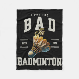 Badminton ik stop de slecht in badminton shuttle  fleece deken