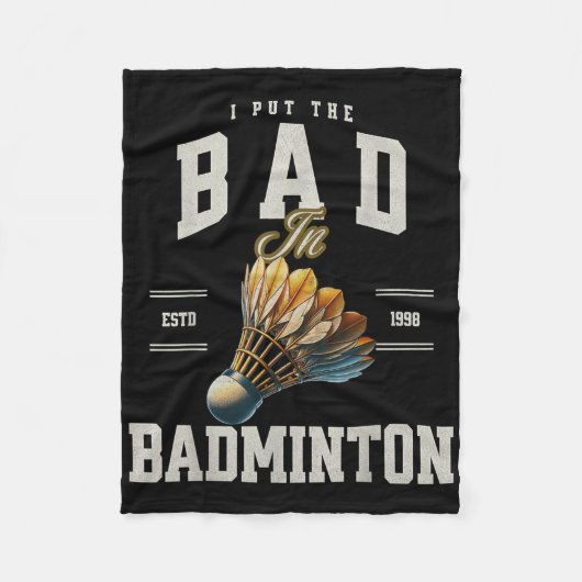 Badminton ik stop de slecht in badminton shuttle fleece deken (Voorkant)
