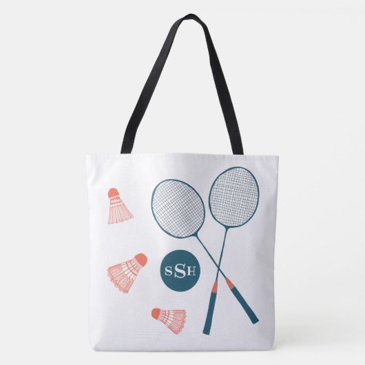 Badminton illustratie  tas MONOGRAMMED (Voorkant)