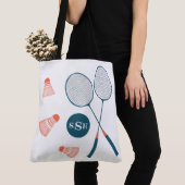 Badminton illustratie  tas MONOGRAMMED (Dichtbij)