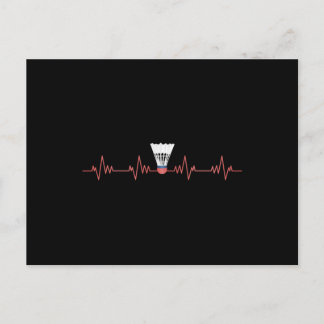 Badminton in Heart Briefkaart