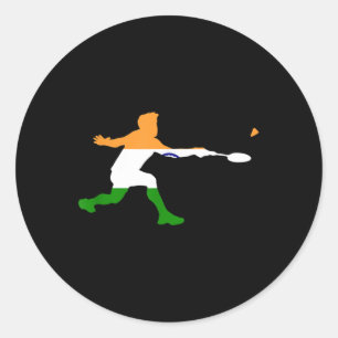 Badminton Indian Flag Racquet Shuttle Mannen Playe Ronde Sticker