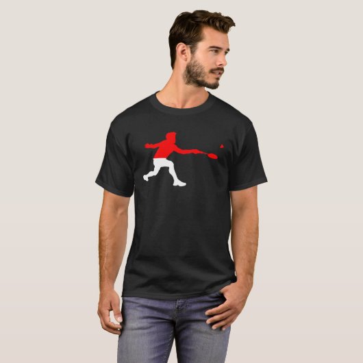 Badminton Indonesian Flag Racquet Shuttlecock Men  T-shirt (Voorkant volledig)