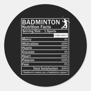 Badminton Ingrediënten Label Grappig