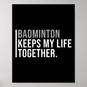 Badminton is calling Afwijzing Accepteren Leuk zeg Poster