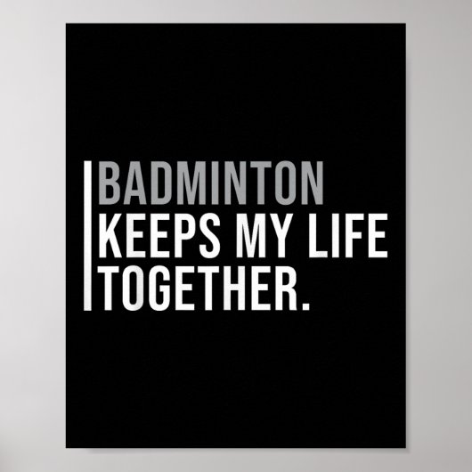 Badminton is calling Afwijzing Accepteren Leuk zeg Poster (Voorkant)