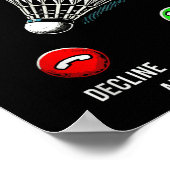 Badminton Is Calling Decline Accept Fun Saying  Poster (Hoek)