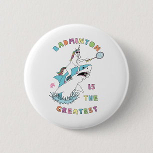 Badminton is de grootste ringhaai van de Unicorn Ronde Button 5,7 Cm