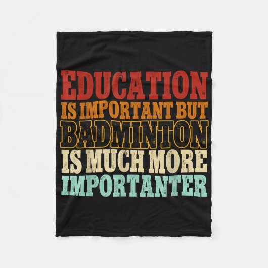 Badminton is een veel belangrijkere shuttle fleece deken (Voorkant)
