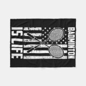 Badminton Is Life -  Amerikaanse vlag Fleece Deken (Voorkant (Horizontaal))