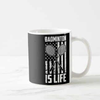 Badminton Is Life -  Amerikaanse vlag Koffiemok