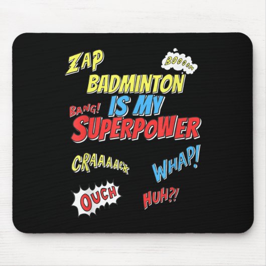 Badminton is mijn Superpower - Badmintonspeler Muismat (Voorkant)