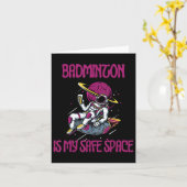 Badminton Is My Safe Space, Astronaut Racket Shutt Kaart (Gele Bloem)