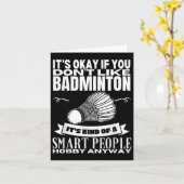 Badminton is voor slimme mensen shuttle grappige b kaart (Gele Bloem)