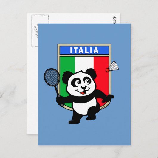 Badminton Italy Panda Briefkaart (Voorkant / Achterkant)