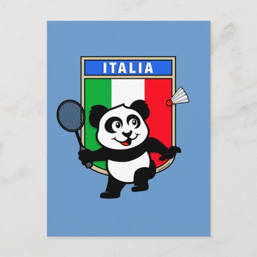 Badminton Italy Panda Briefkaart (Voorkant)