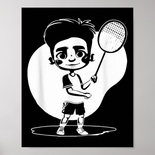 Badminton Jongen Racketsport Shuttle  Poster (Voorkant)