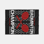 Badminton Kampioen Badminton Speler Shuttle Sporte Fleece Deken (Voorkant (Horizontaal))