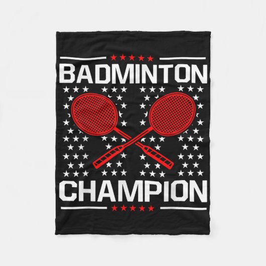 Badminton Kampioen Badminton Speler Shuttle Sporte Fleece Deken (Voorkant)