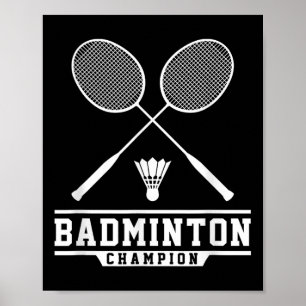 Badminton Kampioen Badminton Speler Shuttle Sporte Poster