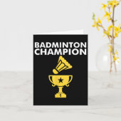 Badminton Kampioen Birdie Kaart (Gele Bloem)