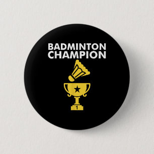 Badminton Kampioen Birdie Kleding Ronde Button 5,7 Cm