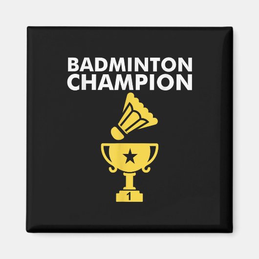Badminton Kampioen Birdie Magneet (Voorkant)