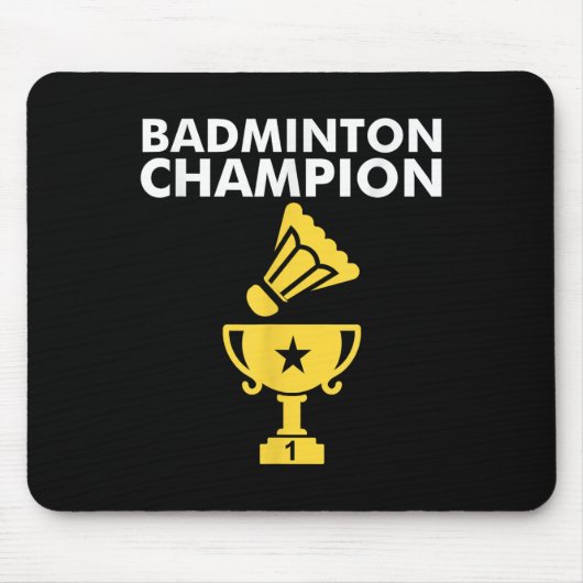 Badminton Kampioen Birdie Muismat (Voorkant)