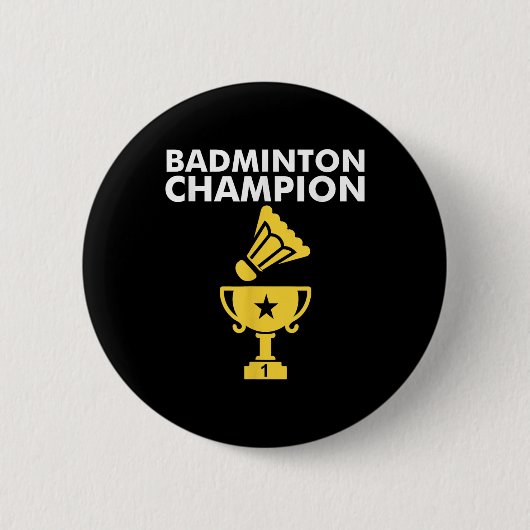 Badminton Kampioen Birdie Ronde Button 5,7 Cm (Voorkant)