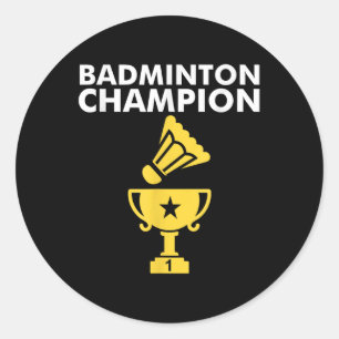 Badminton Kampioen Birdie Ronde Sticker