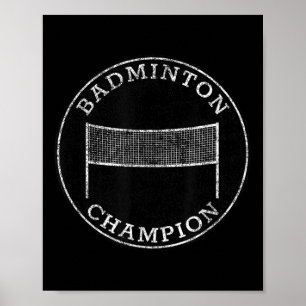 Badminton Kampioen Competitieve Familie Achtertuin Poster