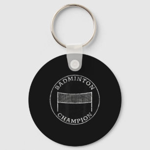 Badminton Kampioen Competitieve Familie Achtertuin Sleutelhanger