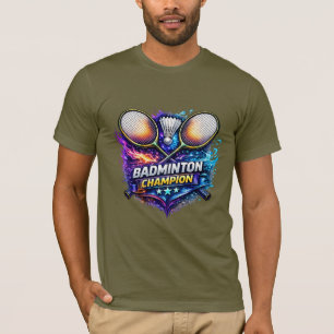 Badminton Kampioen Kleurrijk Grafisch Bella+Canvas T-shirt