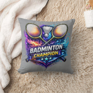 Badminton Kampioen Kleurrijke Grafische Worp Kusse Kussen