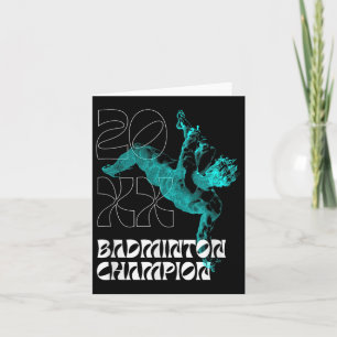 Badminton Kampioen Racket Shuttle Toernooi Winnaar Kaart