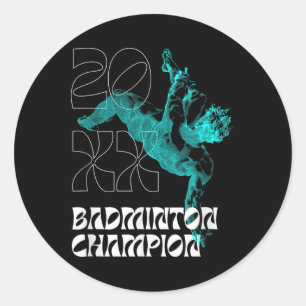 Badminton Kampioen Racket Shuttle Toernooi Winnaar Ronde Sticker