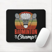 Badminton Kampioen Racket Shuttle Vintage Badminto Muismat (Met muis)